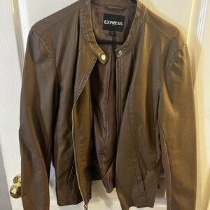 Express Brown Leather Jacket